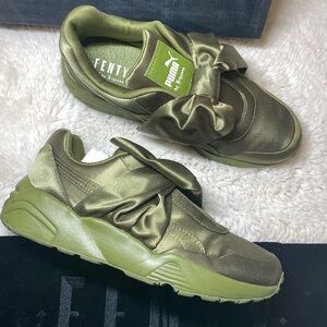 New Puma Fenty Satin Sneakers in Green